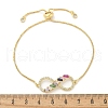 Brass Micro Pave Cubic Zirconia Silder Bracelets BJEW-S158-19G-5