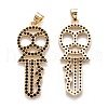 Brass Micro Pave Clear Cubic Zirconia Beads Pendant ZIRC-M114-12G-B-2