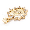 Brass Micro Pave Clear Cubic Zirconia Beads Pendant ZIRC-M114-13G-3