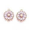 Real 18K Gold Plated Brass Micro Pave Cubic Zirconia Pendants KK-S360-043B-NF-1