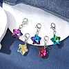 Electroplate Glass Star Pendant Decoration HJEW-JM01583-02-2
