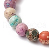 Natural Imperial Jasper Round Beaded Stretch Bracelets for Men Women BJEW-JB11956-4