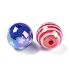 UV Plating Iridescent Acrylic Beads OACR-B021-04-2