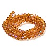 Transparent Electroplate Glass Beads Strands EGLA-A039-T4mm-L28-2