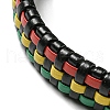 6Pcs 6 Style Adjustable Braided Imitation Leather Cord Bracelet Set with Waxed Cord for Men BJEW-F458-08-4