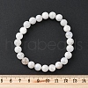 Natural Moonstone Round Beaded Stretch Bracelets for Men Women BJEW-G743-01G-5