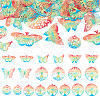  40Pcs 10 Styles Spray Painted 430 Stainless Steel Filigree Double-Sided Pendants STAS-TA0002-28-1