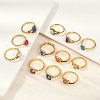 12Pcs Natural Red Jasper & Malachite & Synthetic Turquoise Finger Rings RJEW-Z087-02AG-2
