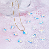 SUPERFINDINGS 50Pcs Faceted Leaf Glass Pendants FIND-FH0010-34A-4