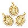 Rack Plating Brass Micro Pave Cubic Zirconia Pendants KK-M252-06G-3