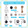 SUNNYCLUE 180Pcs 9 Styles Printed Wood Beads WOOD-SC0001-49-2
