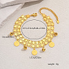 Exquisite Middle Eastern Style Brass Bell Coin Pendant Anklets for Women YP3900-2-4