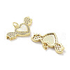 Brass Micro Pave Clear Cubic Zirconia Pendants KK-L213-011G-02-2