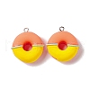 Two Tone Opaque Imitation Food Resin Pendants RESI-G046-13P-2