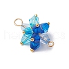 5Pcs 5 Colors Acrylic Beaded Flower Connector Charms PALLOY-JF03479-4