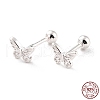 Butterfly 925 Sterling Silver Stud Earrings for Girl Women EJEW-I259-02S-4