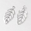 Non-Tarnish Hollow Leaf 316 Surgical Stainless Steel Filigree Charms X-STAS-M258-06-2