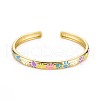 Footprint Enamel Cuff Bangle BJEW-S141-012-3