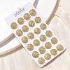 Brass Micro Pave Clear Cubic Zirconia Stud Earrings EJEW-D305-04G-2