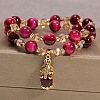 Dyed Natural Tiger Eye Beads Stretch Bracelets FS-WGE9EC2-02-1