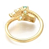 Rack Plating Brass Micro Pave Cubic Zirconia Open Cuff Rings for Women RJEW-M022-37G-3