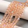Transparent Electroplate Glass Beads Strands GLAA-F029-4mm-D15-4