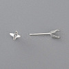 304 Stainless Steel Prong Earring Settings X-STAS-O098-06S-03-2