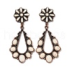 Alloy Synthetic Turquoise Dangle Stud Earrings EJEW-U053-12R-4
