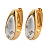 Two Tone Brass Micro Pave Clear Cubic Zirconia Hoop Earrings EJEW-U055-25A-GS-2