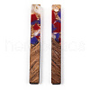 Transparent Resin & Walnut Wood Big Pendants RESI-N039-24B-2