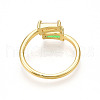 Brass Micro Pave Cubic Zirconia Cuff Rings for Women KK-T070-111-3