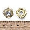 Brass Micro Pave Clear Cubic Zirconia Stud Earrings for Women EJEW-F363-05G-3