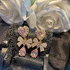 Bowknot Brass Micro Pave Cubic Zirconia Stud Earrings EJEW-A120-02-1
