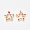 Brass Cubic Zirconia Pendants KK-T038-505C-1