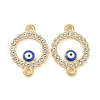 Alloy Blue Enamel Evil Eye Connector Charms ENAM-S003-03E-1