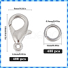 SOFPLATE 400Pcs Zinc Alloy Lobster Claw Clasps FIND-SP0001-33P-2