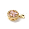 Brass Micro Pave Clear Cubic Zirconia Pendants ZIRC-D276-01G-G-2