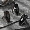 Natural Smoky Quartz Finger Ring RJEW-A068-01AS-1
