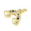 Brass Micro Pave Cubic Zirconia Pendants KK-L231-01G-02-2