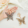 HOBBIESAY 2Pcs Colorful Rhinestones Hollow Butterfly Alloy Pendant Keychain KEYC-HY0001-14-3
