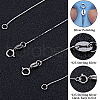 Anti-Tarnish Beebeecraft 2Pcs Rhodium Plated 925 Sterling Silver Coreana Chain Necklaces Set STER-BBC0006-13A-4
