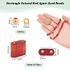  1 Strand Rectangle Natural Red Agate Dyed Beads Strands G-NB0005-54A-2