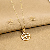 304 Stainless Steel Pendant Necklaces & Stud Earrings Sets WG82A44-26-2