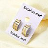 304 Stainless Steel Two Tone Hoop Earrings EJEW-D308-15PG-5