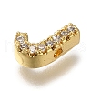 Rack Plating Brass Micro Pave Clear Cubic Zirconia Beads KK-G500-30G-J-2