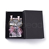Glass Cluster Beads Dangle Ear Studs EJEW-JE03921-01-3