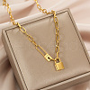 Love Lock Stainless Steel Pendant Paperclip Chain Necklaces for Women FS-WGF94E3-01-2