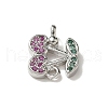 Brass Pave Green and Orchid Cubic Zirconia Cherry Connector Charms KK-I276-47B-P-2