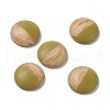 Two Tone Wood Grain Frosted Imitation Leather Style Resin Cabochons RESI-G053-01C-3