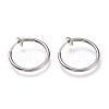 304 Stainless Steel Retractable Clip-on Hoop Earrings X-STAS-O135-01C-1